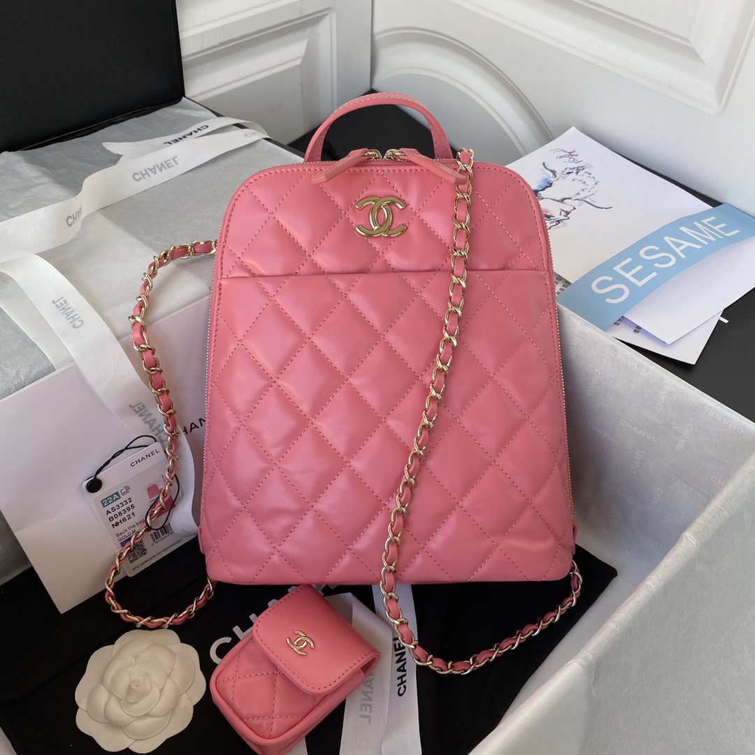 Calfskin Small Backpack AS3332 Rose Pink